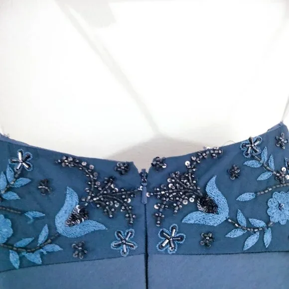 Marchesa Notte Strapless Navy Sequin Embellished Mikado Gown 6 - Picture 14 of 14